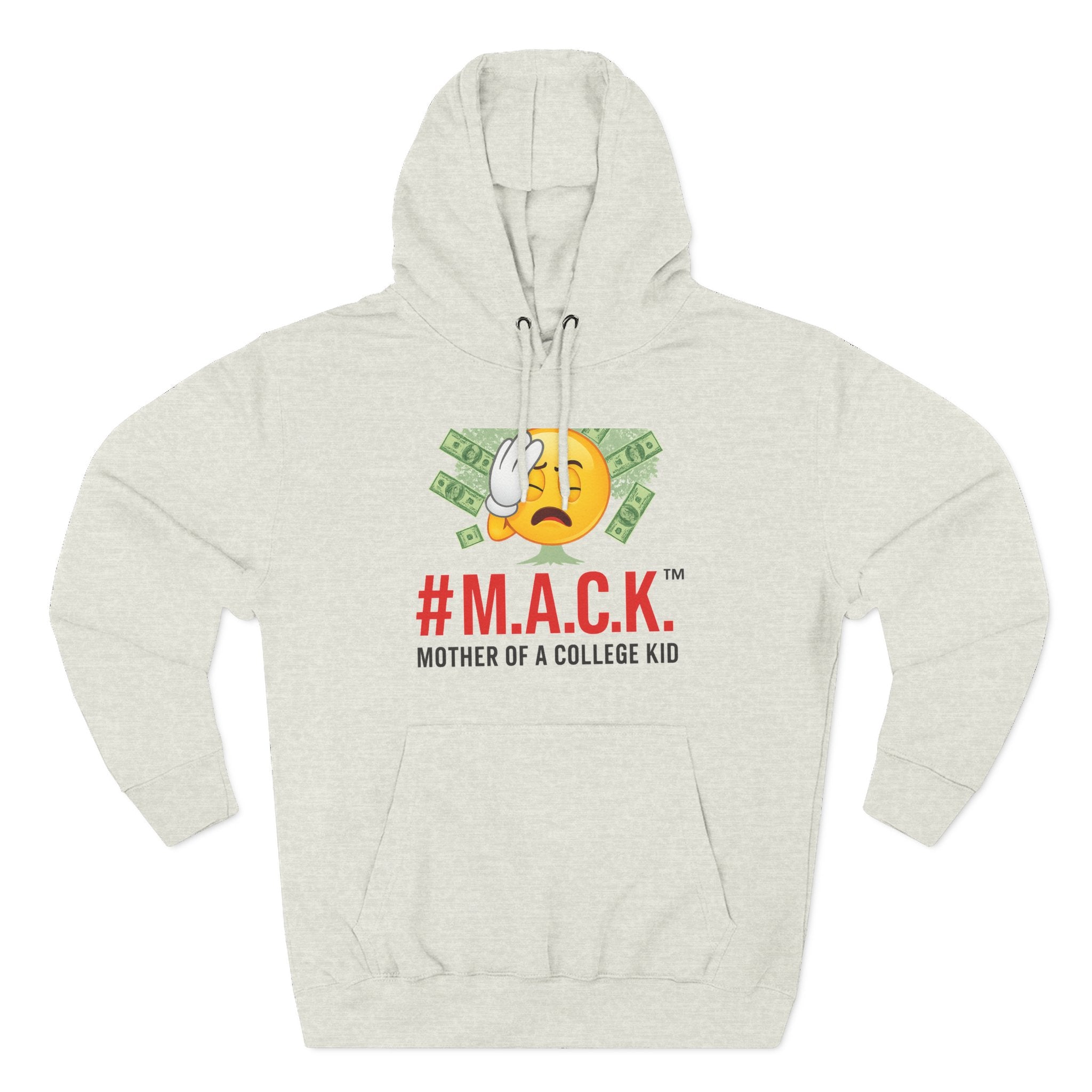 Mother of a College Kid Three-Panel Fleece Hoodie, M A C K Badge of Honor, Proud Mom Sweatshirt, Parenting Gift, Academic Dreams Jacket