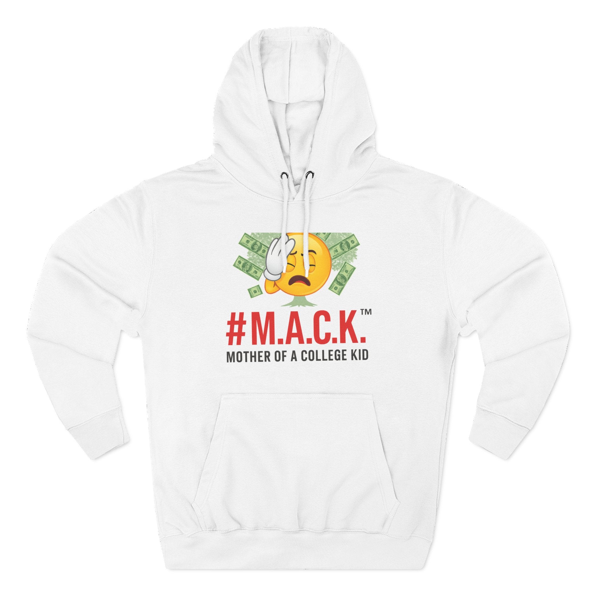 Mother of a College Kid Three-Panel Fleece Hoodie, M A C K Badge of Honor, Proud Mom Sweatshirt, Parenting Gift, Academic Dreams Jacket