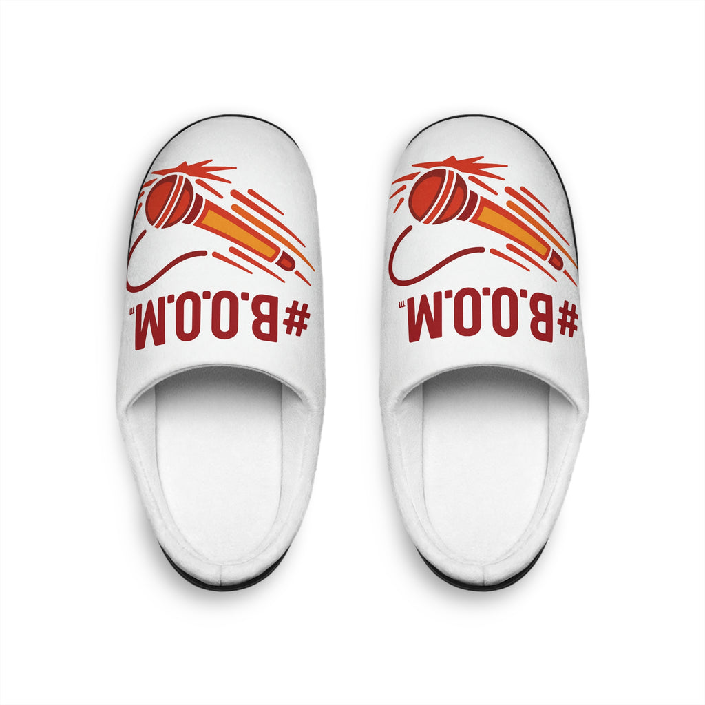 Slippers, Women's Empowerment Movement BOOM Text, Indoor Footwear, Women's House Shoes, Female Inspirational Gift, Comfortable Bedroom