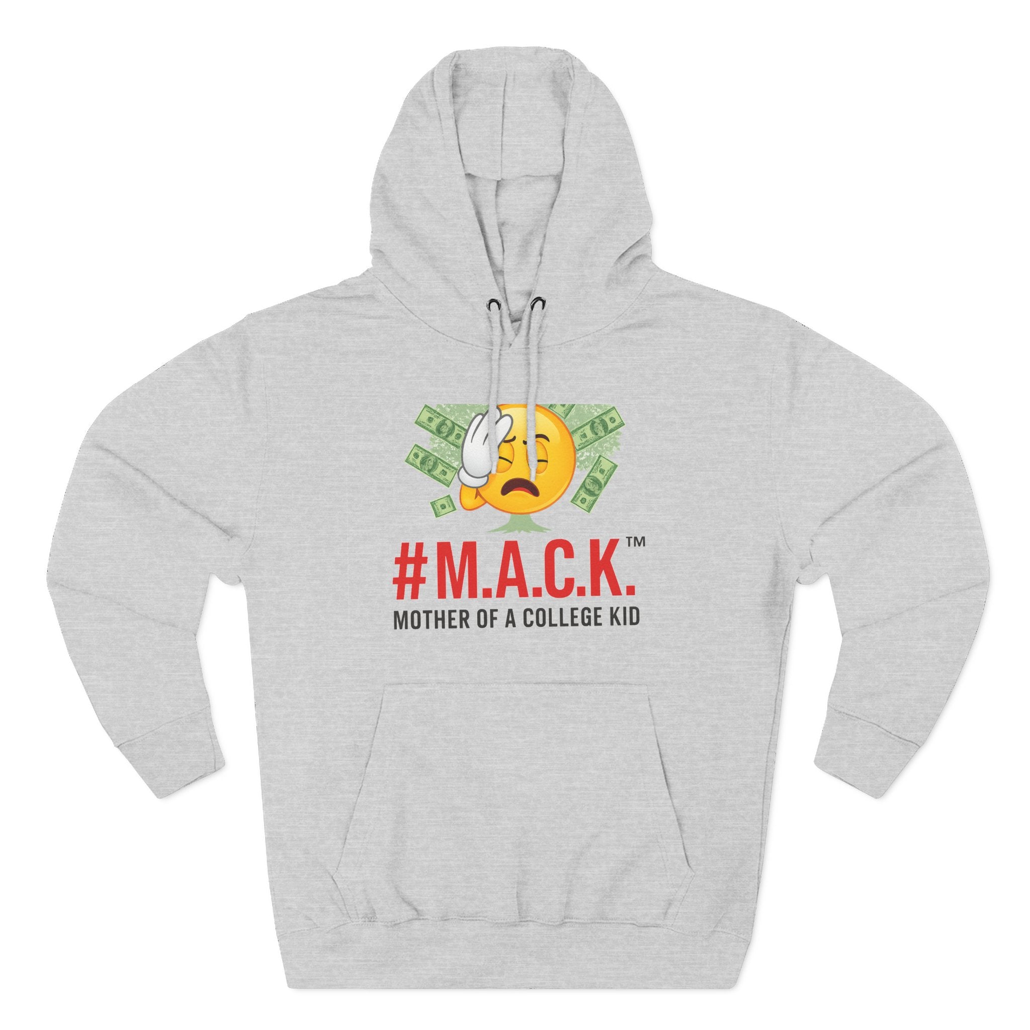 Mother of a College Kid Three-Panel Fleece Hoodie, M A C K Badge of Honor, Proud Mom Sweatshirt, Parenting Gift, Academic Dreams Jacket