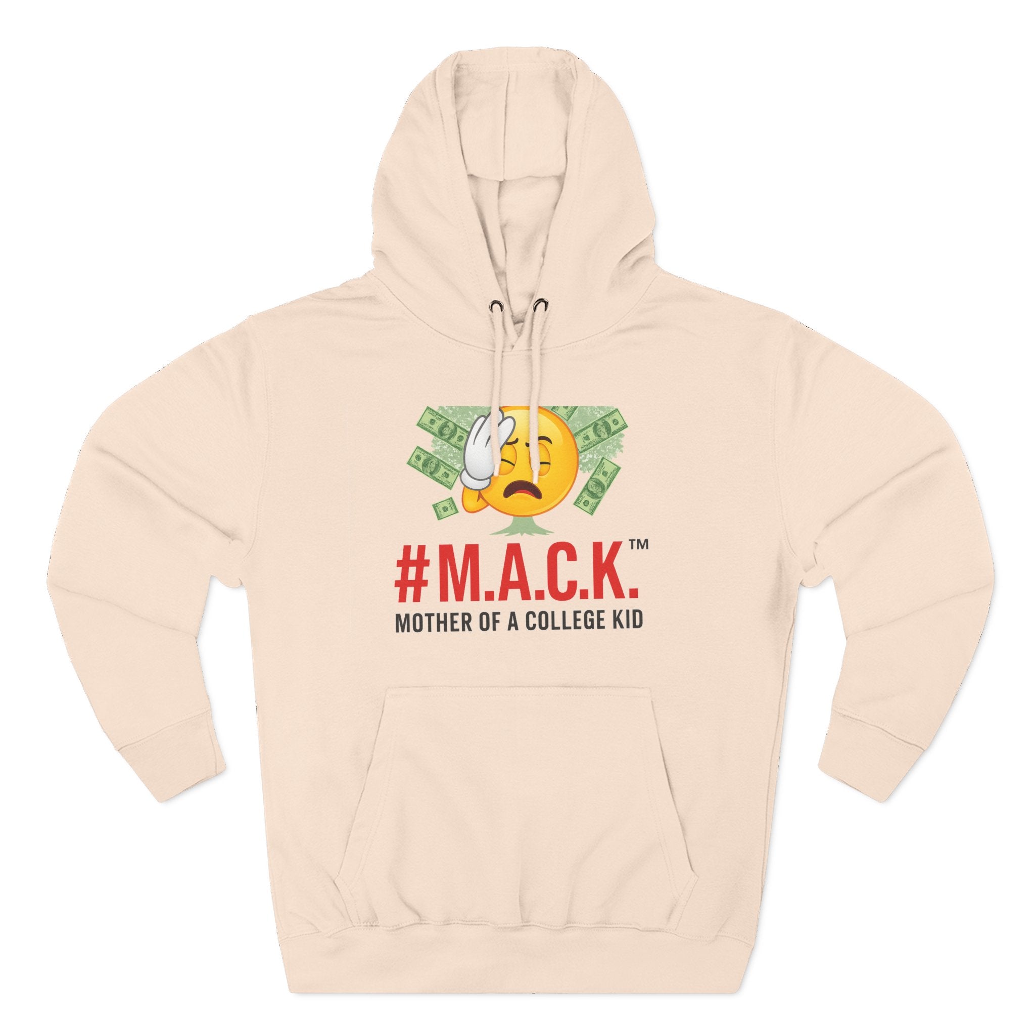 Mother of a College Kid Three-Panel Fleece Hoodie, M A C K Badge of Honor, Proud Mom Sweatshirt, Parenting Gift, Academic Dreams Jacket