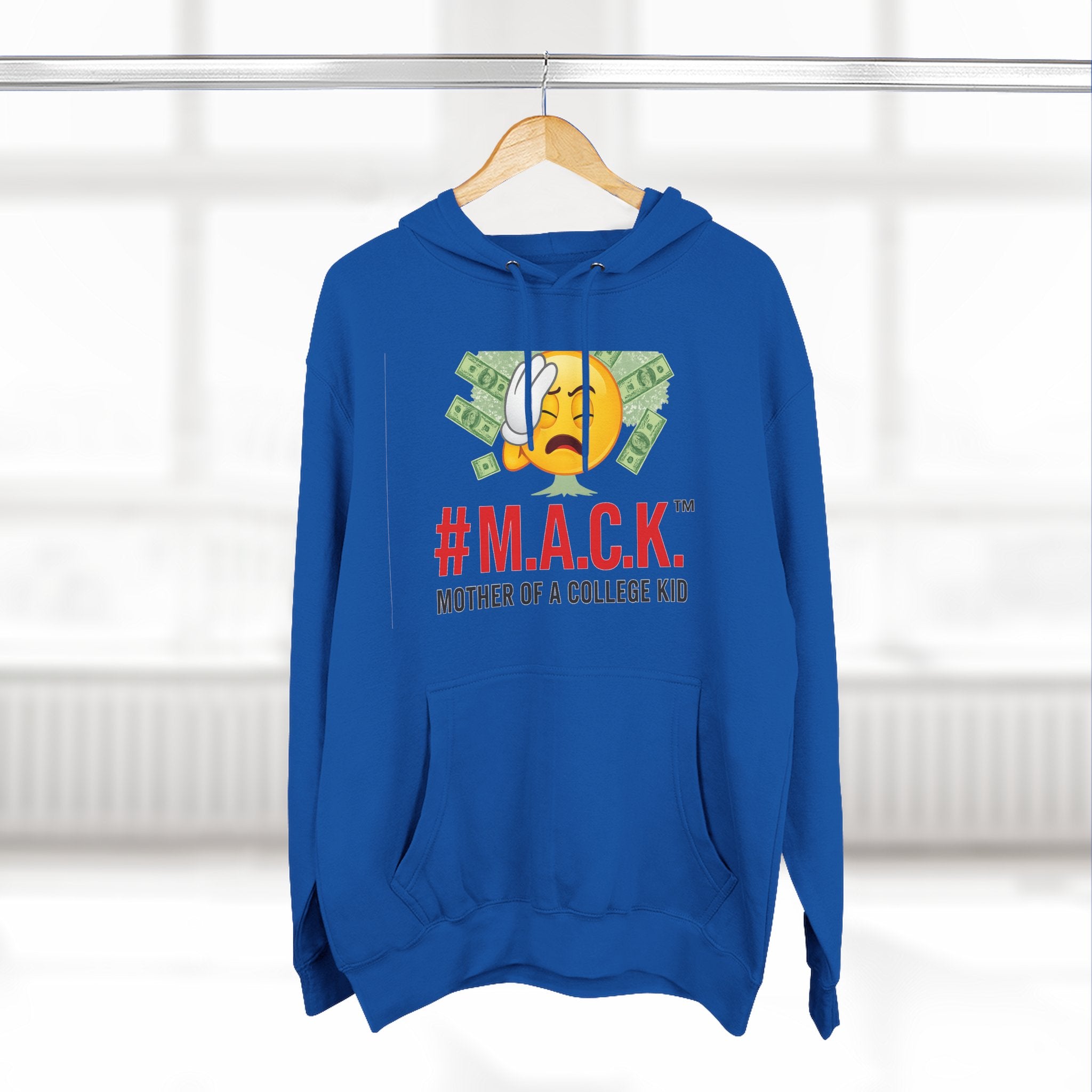Mother of a College Kid Three-Panel Fleece Hoodie, M A C K Badge of Honor, Proud Mom Sweatshirt, Parenting Gift, Academic Dreams Jacket