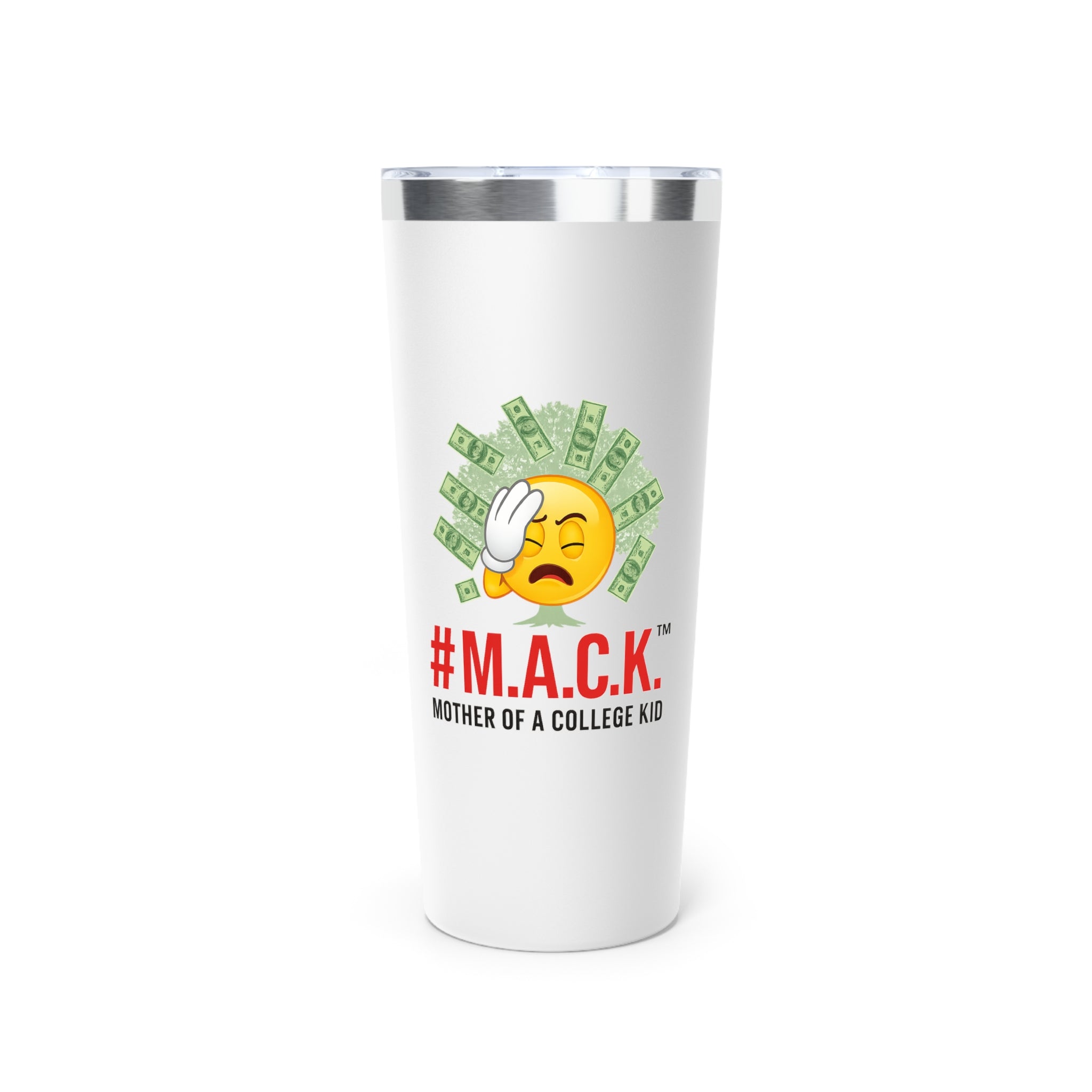 Copper Tumbler, College Mom Gift, M A C K Badge of Honor, Vacuum Insulated Cup, Proud Mother, Academic Journey Mug