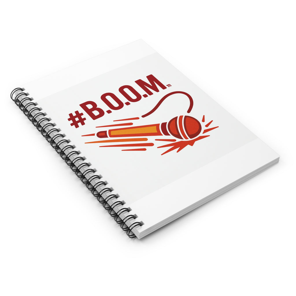 Empowerment Spiral Notebook, Women's Inspirational Journal, Ruled Line BOOM Design, Break Out Of Misery Gift, Positive Affirmation Planner,